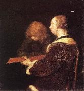 Gerard ter Borch the Younger The Reading Lesson oil on canvas